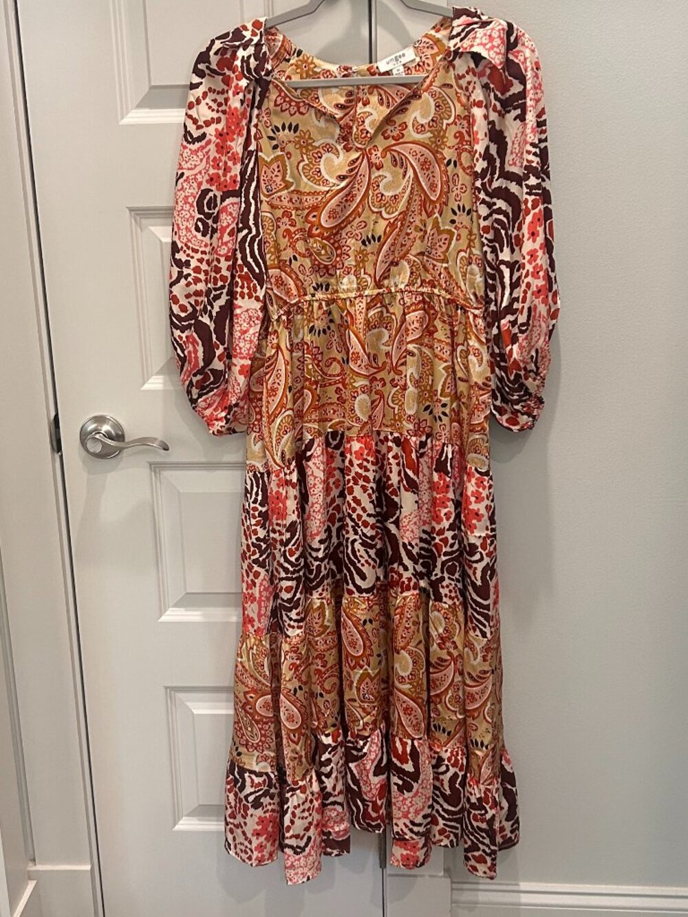 Umgee Mixed Pattern Midi Dress